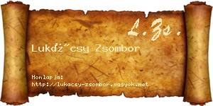 Lukácsy Zsombor névjegykártya
