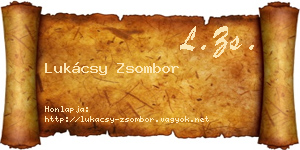 Lukácsy Zsombor névjegykártya